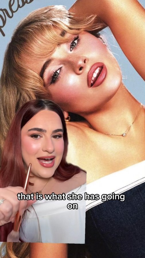 Instagram post by @gabyteemua for Alamar Cosmetics. Caption reads: The mami of the moment: @sabrinacarpenter💋....