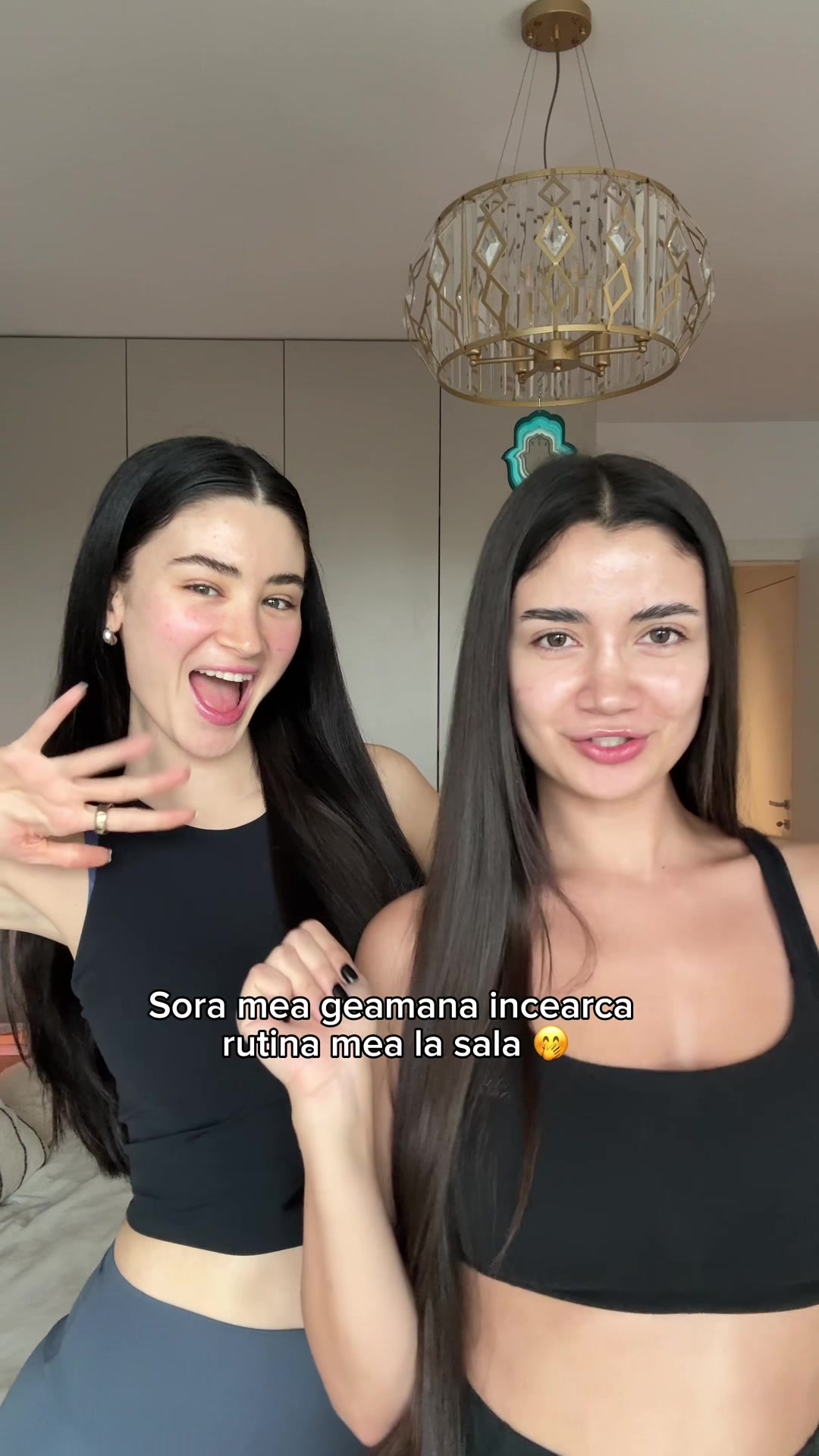 TikTok post by @laurentiabruma for BIOTHERM. Caption reads: When Pilates meets Gym + skincare sesh cu sora mea....