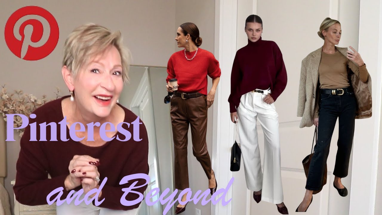YouTube post by @AgeIsJustANumber for City Beauty. Caption reads: Recreating FALL and WINTER Pinterest Outfits 2025....