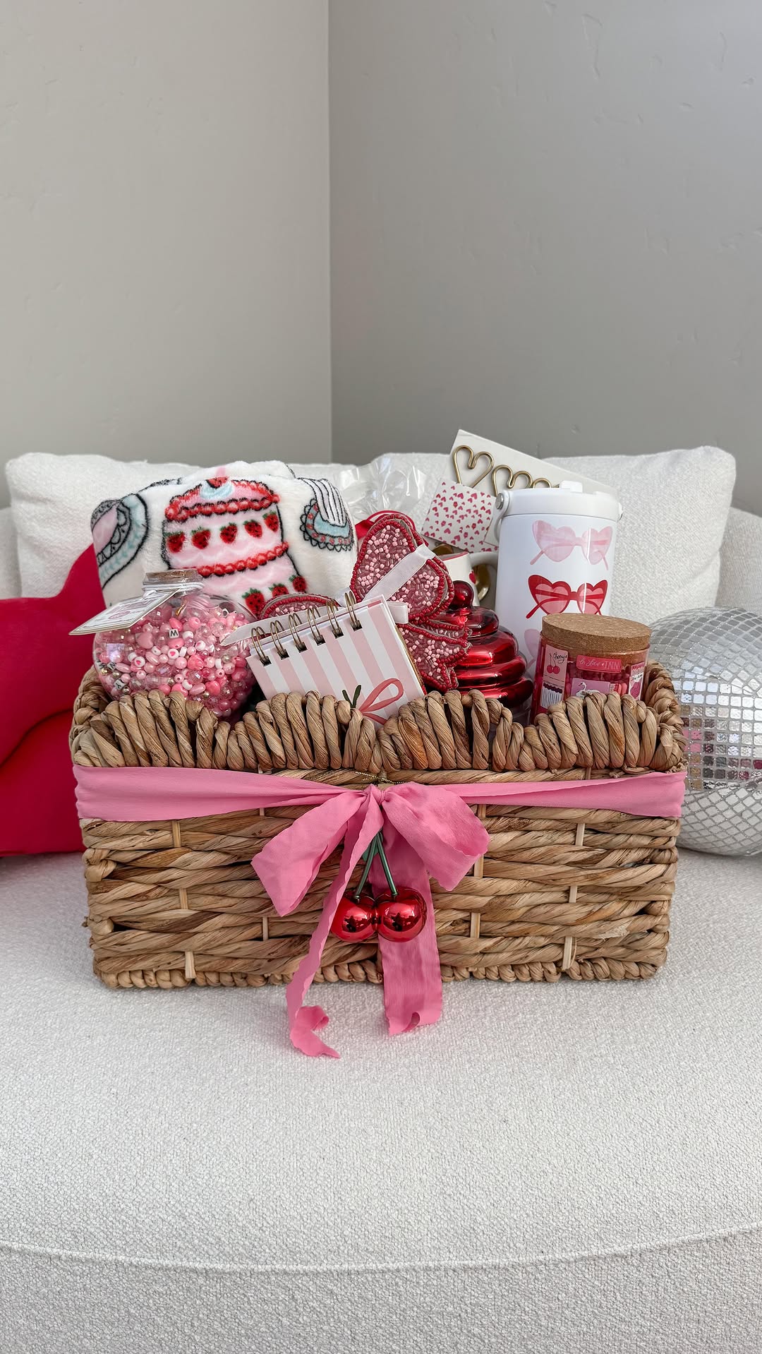 Instagram post by @aurelie.erikson for Homegoods. Caption reads: Surprising my BFF with a Valentine’s basket full....