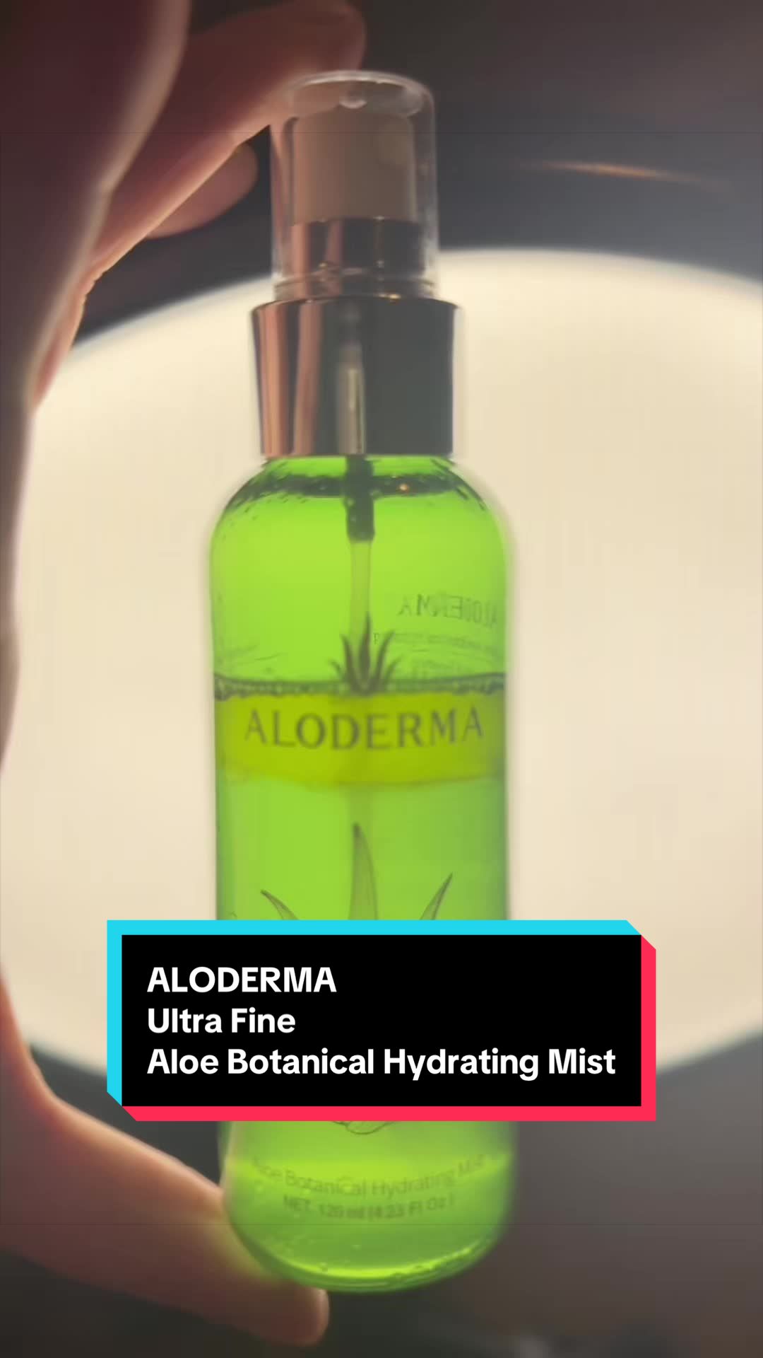TikTok post by @dckohl for ALODERMA. Caption reads: @ALODERMA @Aloderma Skincare #aloevera #finemist....