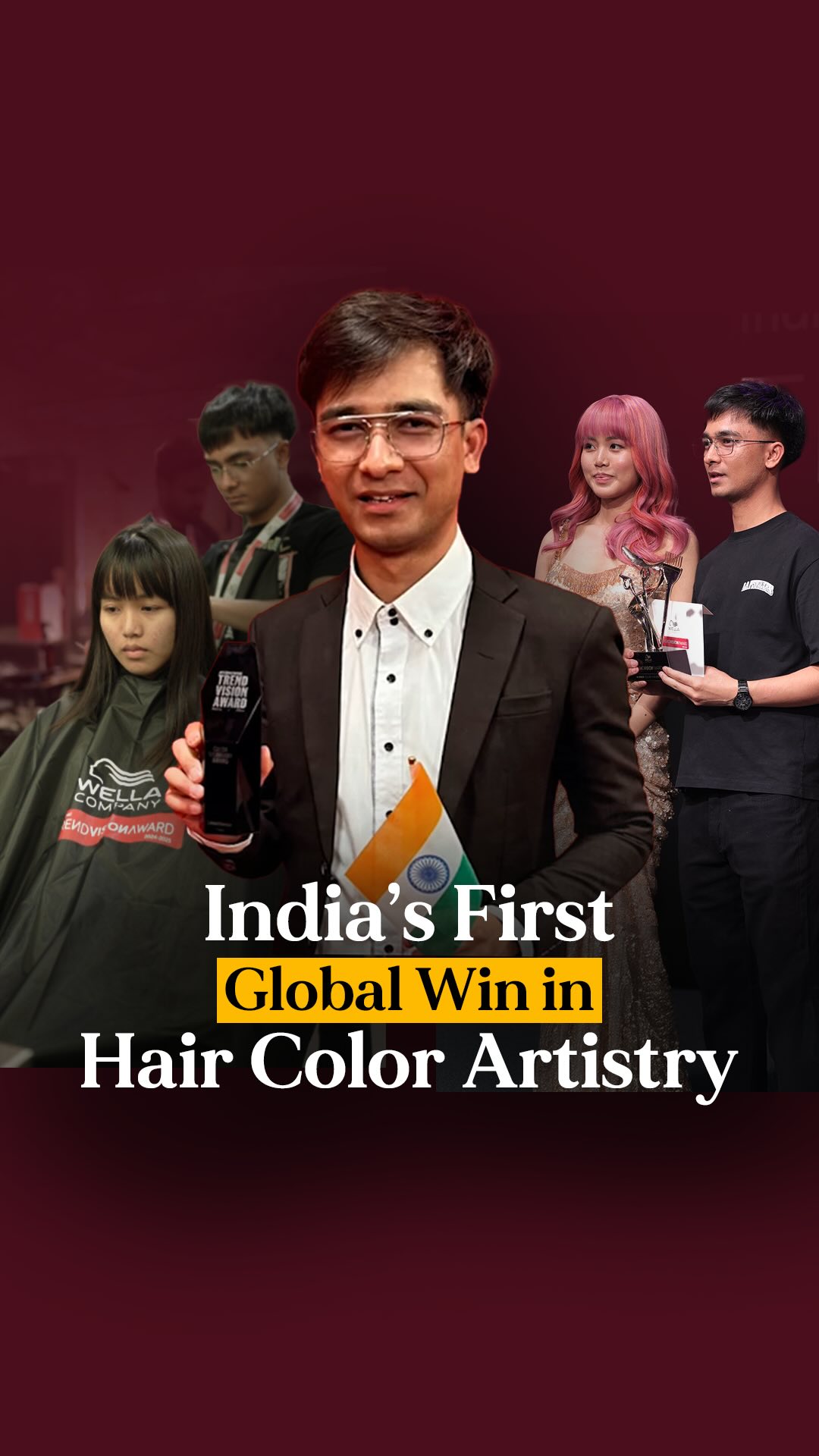 Instagram post by @wellaproindia for Wella. Caption reads: What do golden skies, quiet strength, and global....