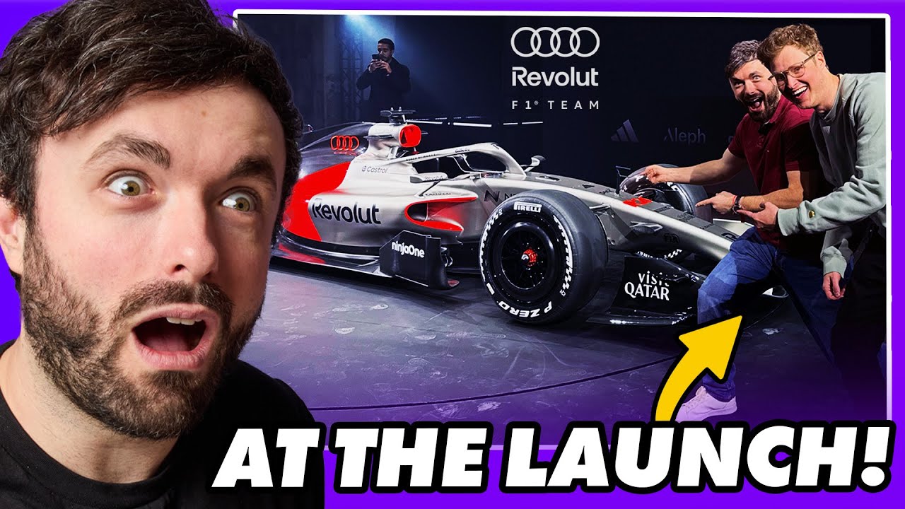 YouTube post by @mattp1tommy for Revolut. Caption reads: Our Reaction IN REAL LIFE to the Audi F1 Car....