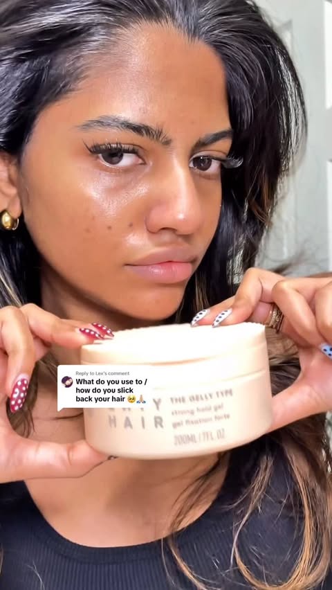 Instagram post by @miss.goodthings for FENTY HAIR. Caption reads: Slick back using @fentyhair gelly type strong hold....