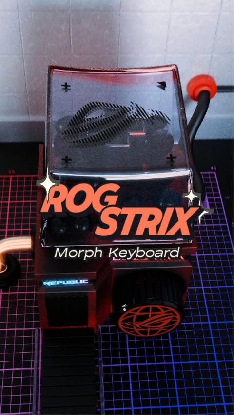 Instagram post by @ryuxrstudio for Republic of Gamers. Caption reads: I’m not saying this keyboard will fix your life…....