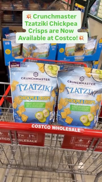 Instagram post by @costco.so.obsessed for Crunchmaster Crackers. Caption reads: [...] are Now Available at Costco!💥....