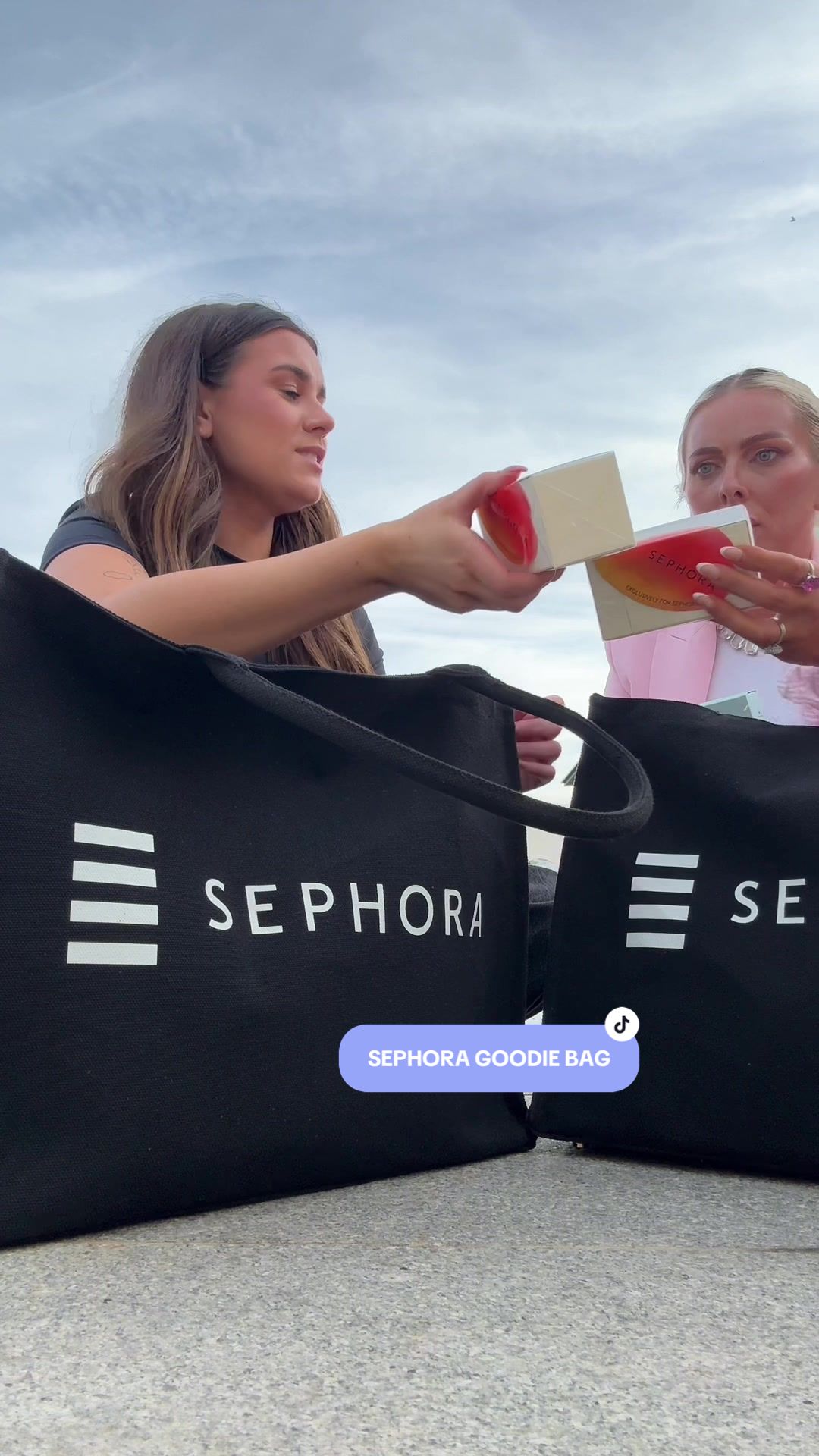 TikTok post by @elliecheesmanxxxx for One Size. Caption reads: Open our @Sephora UK Meadowhall VIP night goodie....
