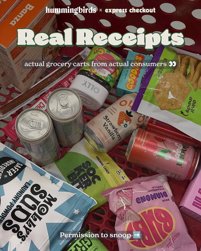 Instagram post by @expresscheckout for Hummingbirds. Caption reads: [...] cart! And thanks to our friends at....