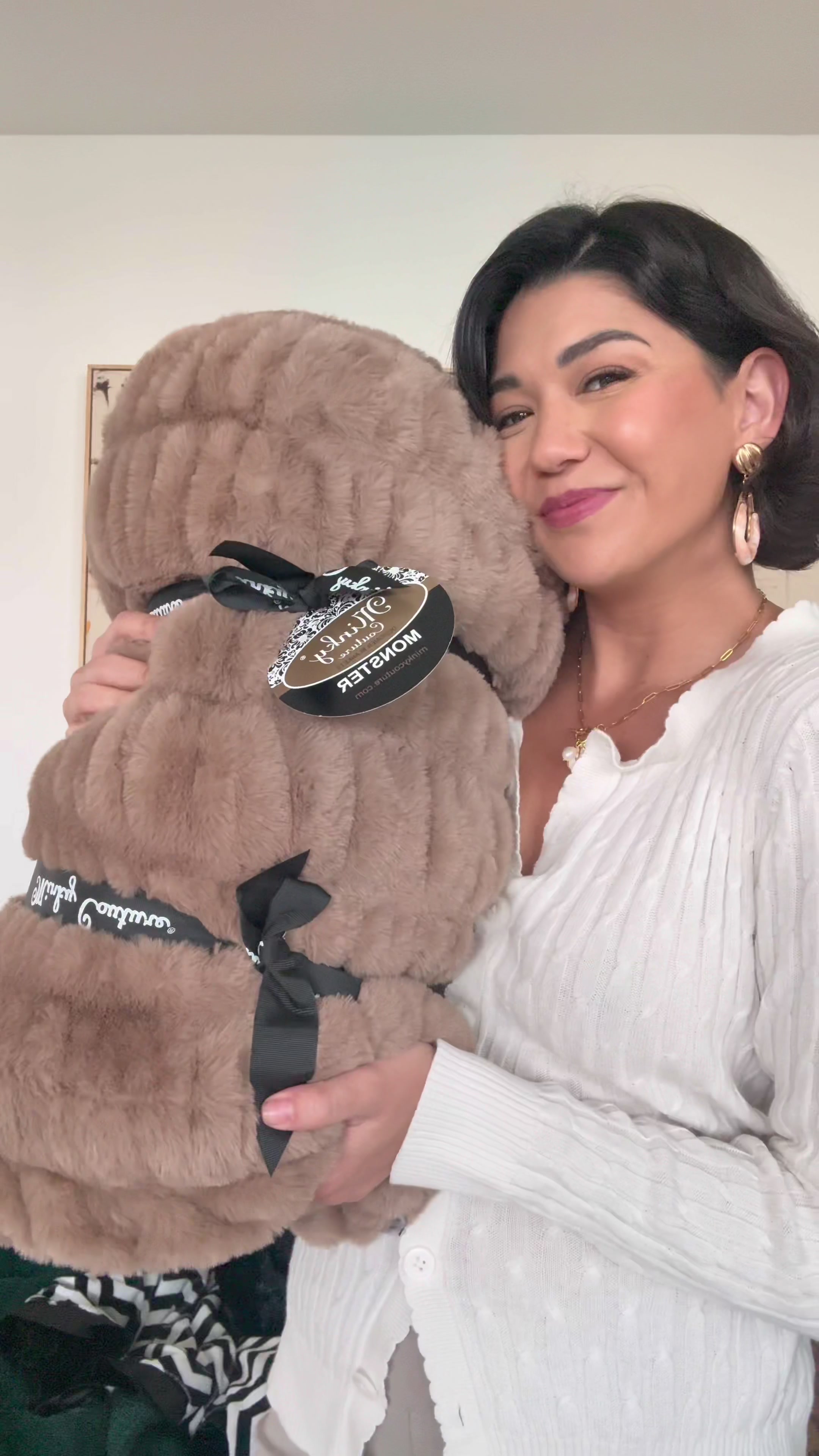 TikTok post by @sabsblabs for Soft Minky Blanket. Caption reads: Cause who doesn’t love a @Minky Couture blanket....