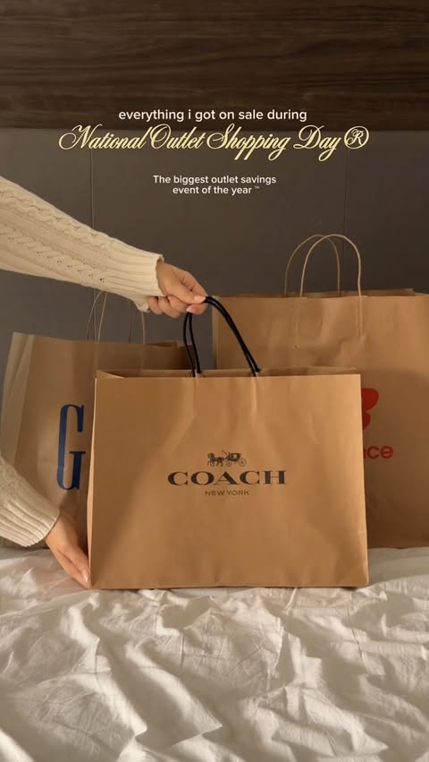 Instagram post by @_valerieescobar_ for Premium Outlets. Caption reads: little haul of everything I got on sale during....