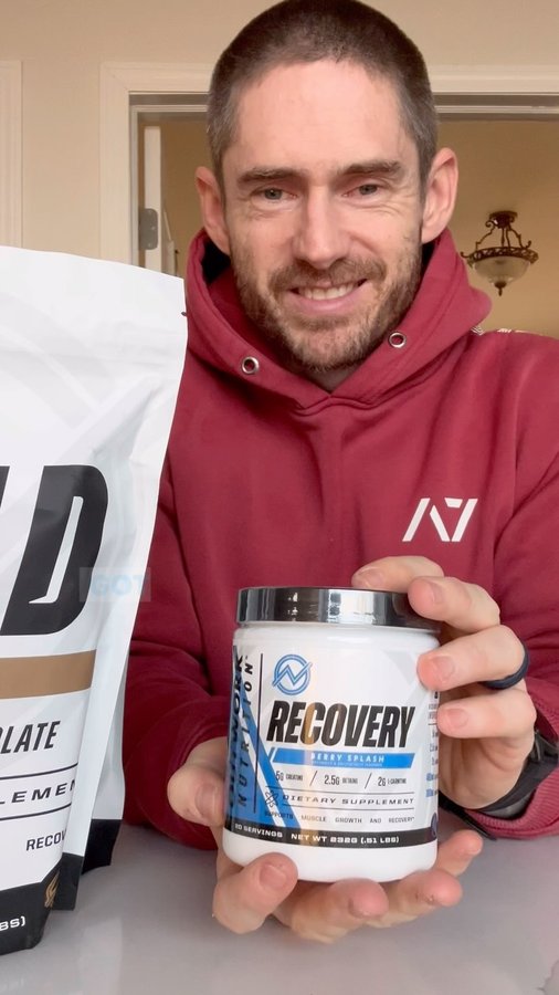 Instagram post by @coachdavidmathas for Outwork Nutrition. Caption reads: As a #hybrid #athlete who is not only training for....