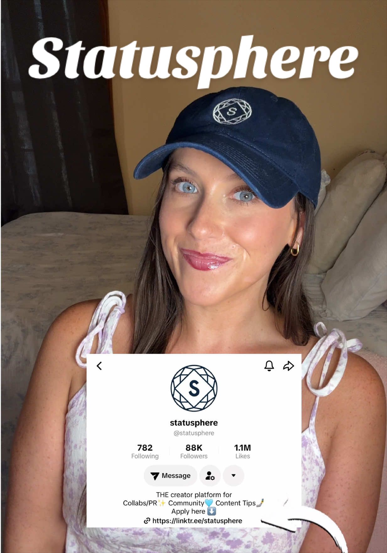 TikTok post by @xoxoluvjoan for Statusphere. Caption reads: This is your sign to check out @statusphere for....