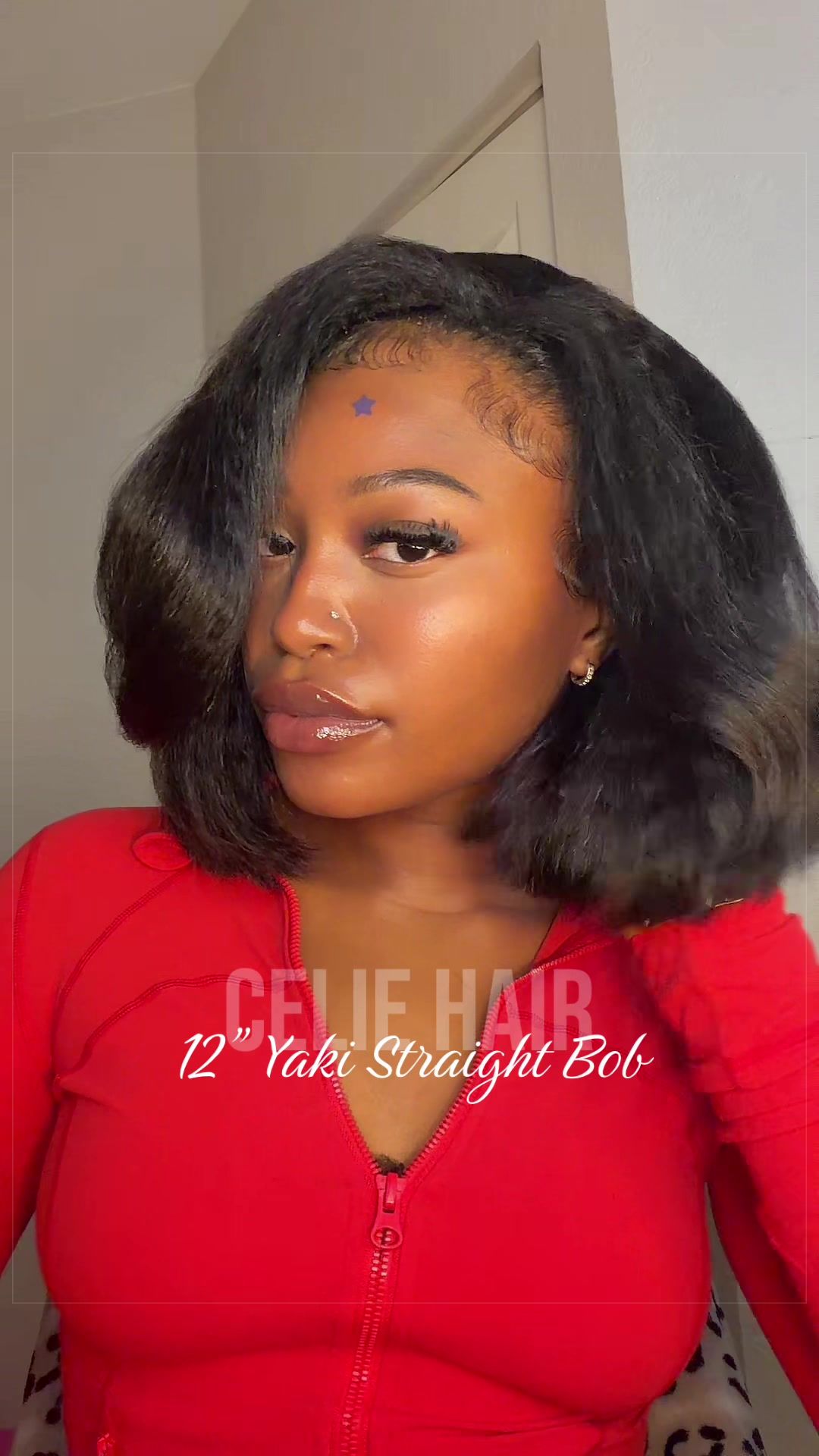 TikTok post by @kallmelanaaa for Celie Hair. Caption reads: [...] gave presidential but in a cute way 😊....
