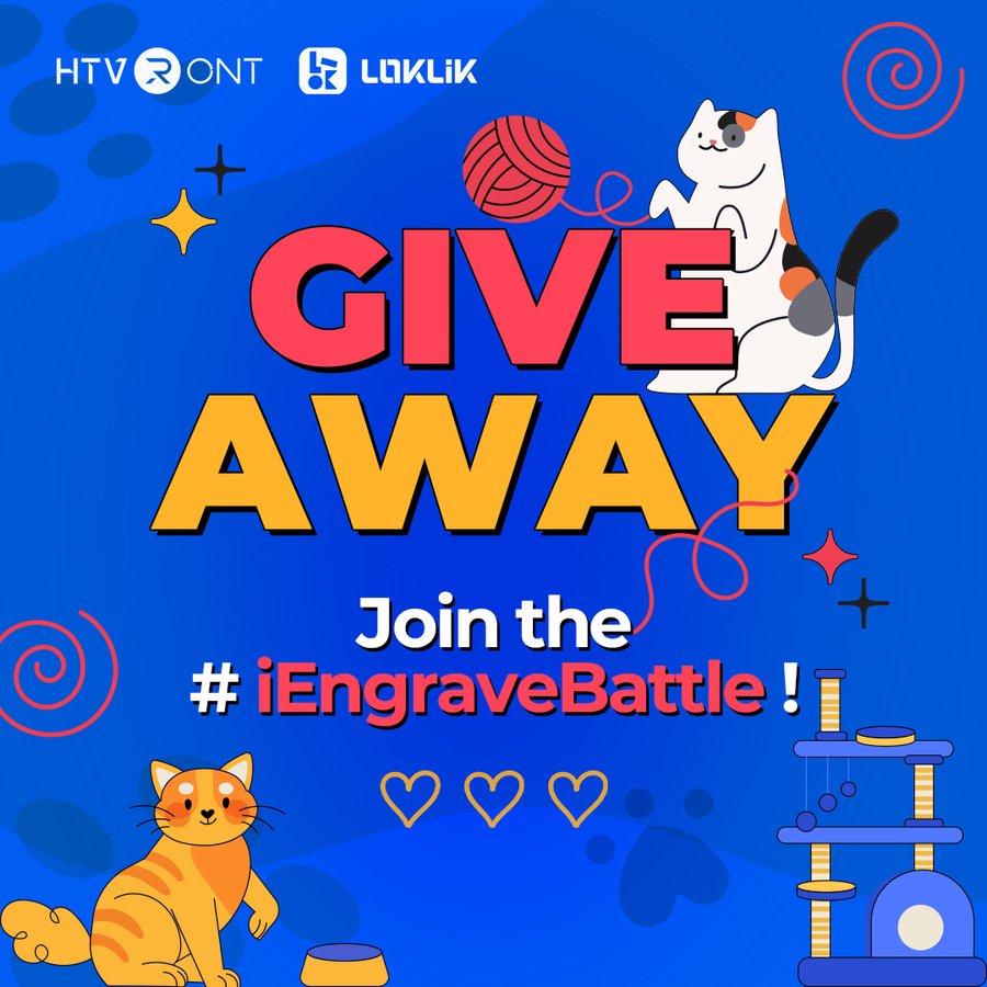 Instagram post by @loklik_official for HTVRONT. Caption reads: 🎉🐾 LOKLiK Giveaway— Join #iEngraveBattle & Win....