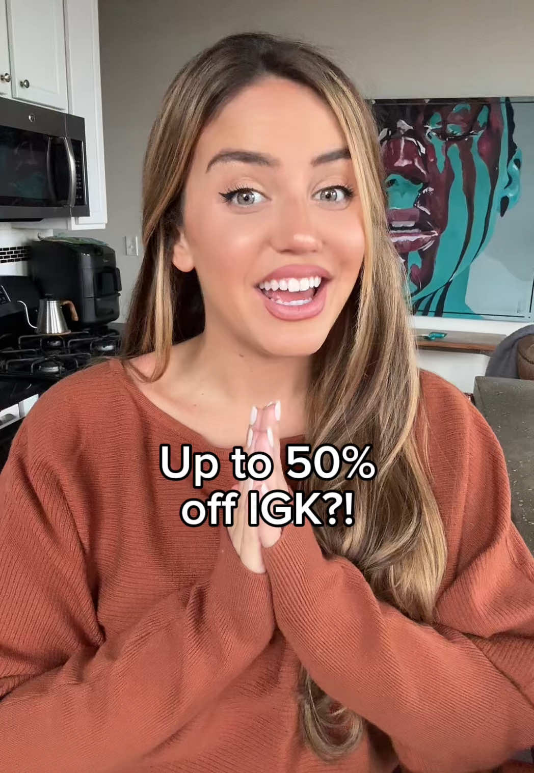 TikTok post by @lorenrosko for IGK Hair. Caption reads: This is THE SALE GIRLS! @IGK Hair #igk....