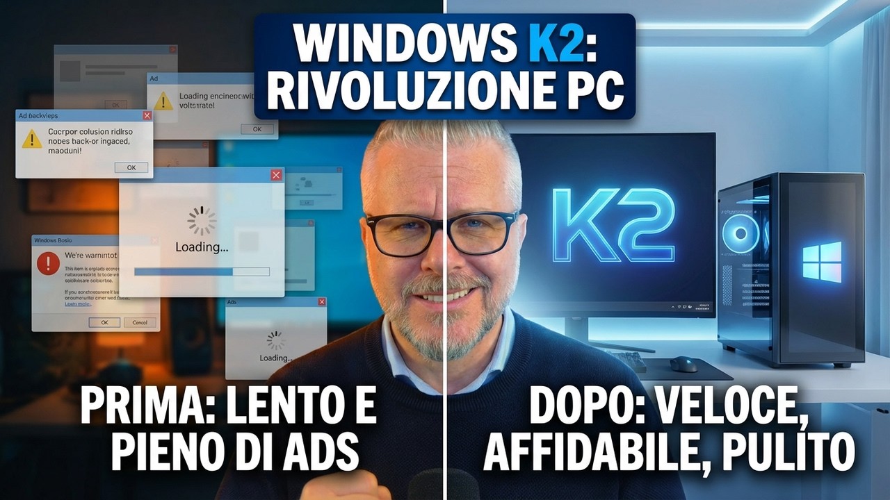 YouTube post by @gentiluomodigitale for NordPass. Caption reads: Windows K2 arrives: faster, more reliable, and....