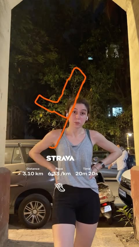 Instagram post by @sherryshroff for Strava. Caption reads: When the time taken to make ur Strava reel is more....