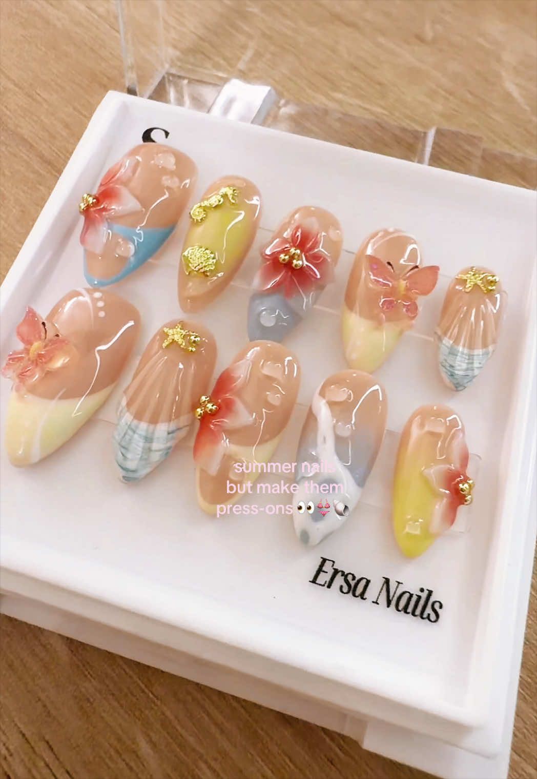 TikTok post by @uluvaves for Ersa Nails. Caption reads: @Ersa Nails this is my favorite Ersa Nails set by....