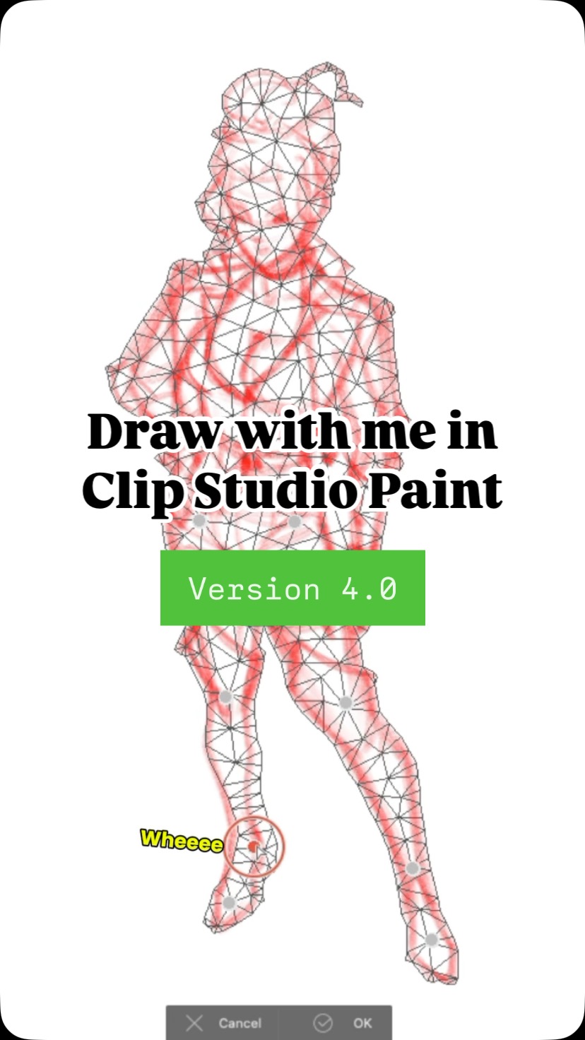 Instagram post by @heyitsjaki for Clip Studio Paint. Caption reads: Draw with me in CSP v4.0! What new features are....