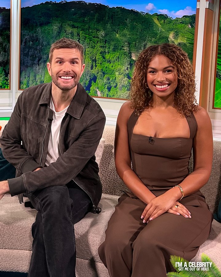 Instagram post by @kemirodgers for ITV. Caption reads: Joel Dommett and Kemi Rodgers return as your I’m A....