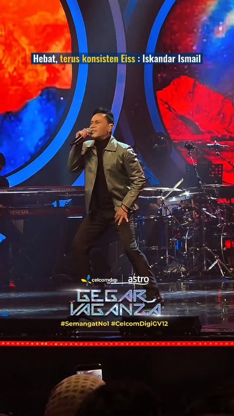 Instagram post by @iskandar_ismail78 for Astro Malaysia. Caption reads: Kekal Top 3 Tahniah Iskandar Ismail. Gegar Vaganza....