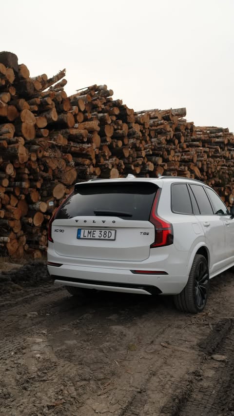 Instagram post by @parkermindel for Volvo Cars. Caption reads: Just a road, the ocean, and some peace. 🇸🇪....