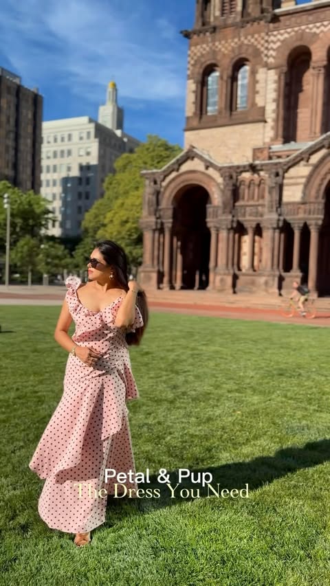 Instagram post by @shilpi_smilenshine for Petal & Pup. Caption reads: [...] the perfect dress 👗 @petalandpup ✨Petal &....