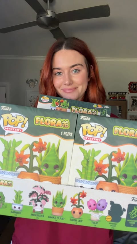 Instagram post by @jessmilligan_ for Funko. Caption reads: The Funko POP! Mystery Flora collection is here....