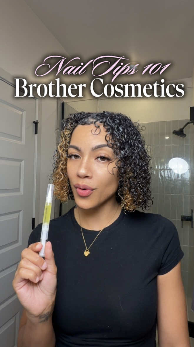TikTok post by @ogxari for Brother Cosmetics. Caption reads: [...] giving my real nails a chance with @Brother....