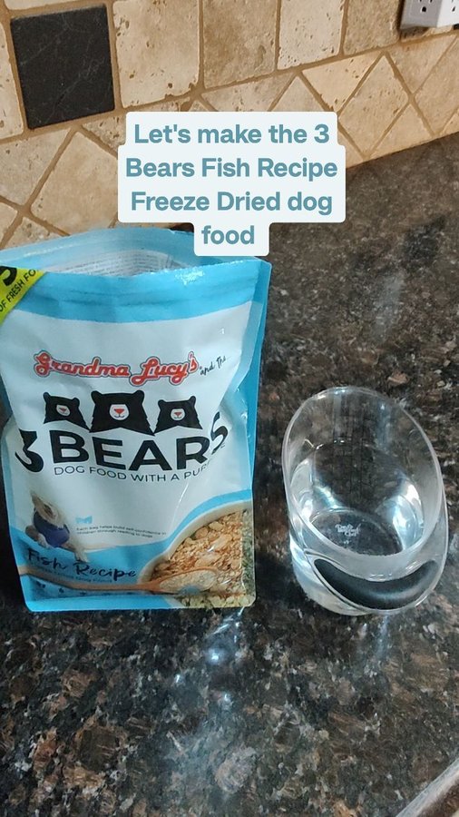 Instagram post by @cooper_the_doodle_ for Grandma Lucy's. Caption reads: [...] Fish Recipe and scarfed it down! 🐟....