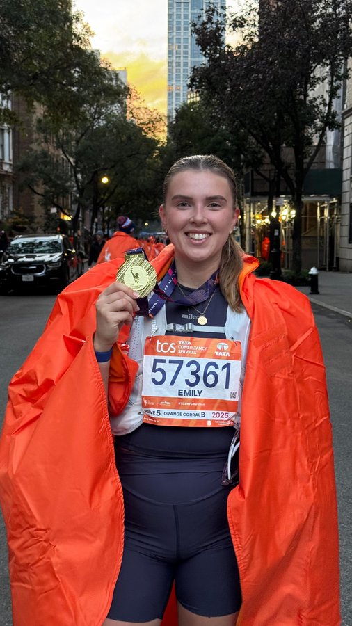 Instagram post by @emxbarker for New Balance. Caption reads: 2nd world major ticked off sorry WHAAAAAT....