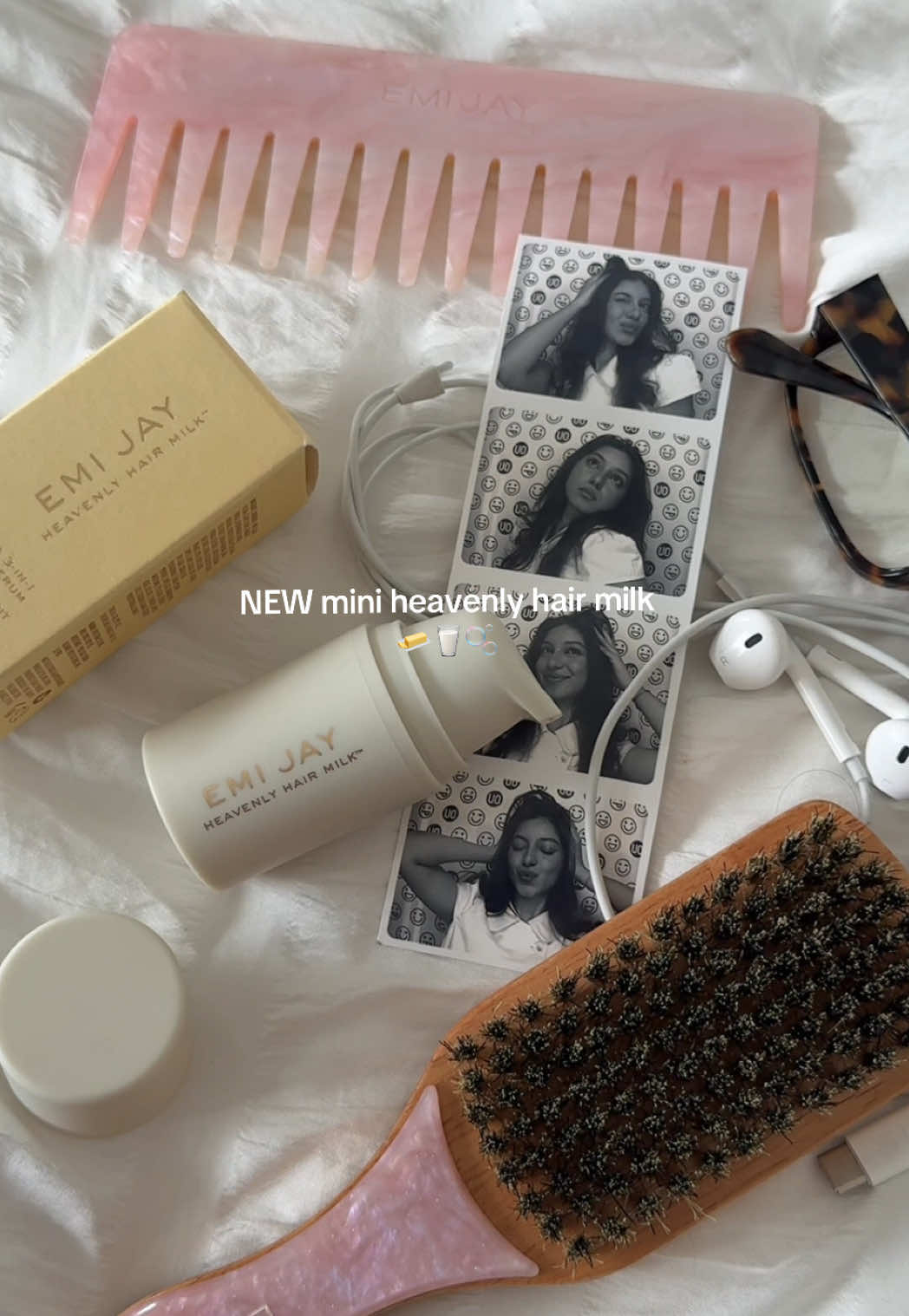 TikTok post by @028ze for Emi Jay. Caption reads: the perfect travel size🤭🥛🫧 @Emi Jay @sephora....