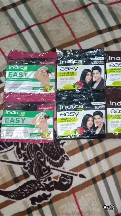 Instagram post by @shirsha_goel for Indica Hair Color. Caption reads: #AD Easy hair Color is a good helpful product who....