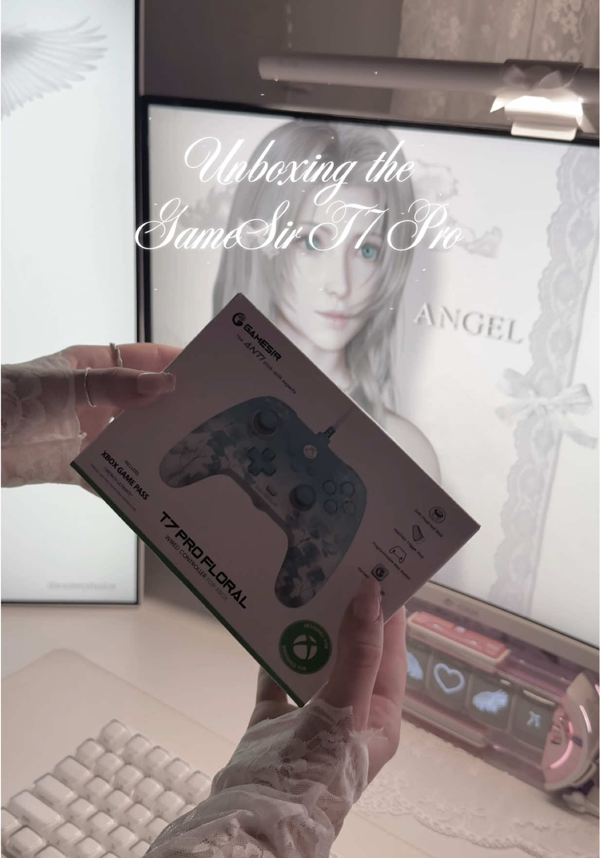 TikTok post by @sxftangelbaby for GameSir. Caption reads: GameSir T7 Pro @GameSir Official US  #gamesir....