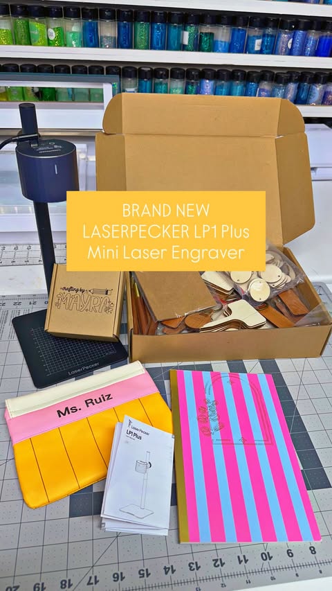 Instagram post by @craftingbymayra for LaserPecker. Caption reads: [...] up your DIY game with the BRAND NEW....
