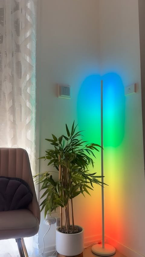 Instagram post by @lanashomedecor for Nanoleaf. Caption reads: [...] room just got a serious glow-up with....