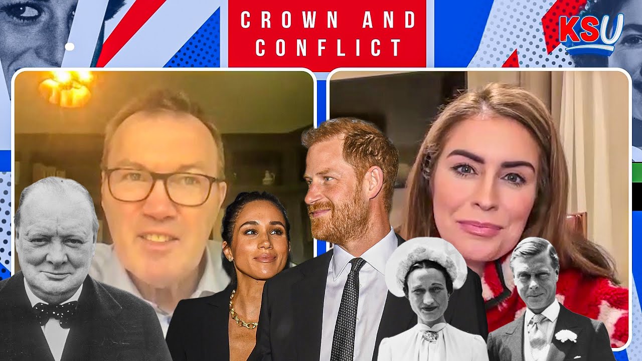 YouTube post by @KinseySchofieldUnfiltered for Pique Life. Caption reads: Andrew Morton on Prince Harry & Meghan’s Secret....