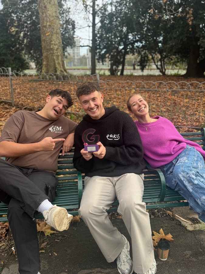 Instagram post by @theftdbrothers for JustGiving. Caption reads: WE ARE @justgiving AWARD WINNERS FOR 2025 ❤️ 

We....