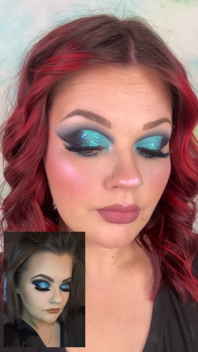 Instagram post by @glambycat for About-face Beauty. Caption reads: [...] #giftedbymorphe #ofracosmetics....