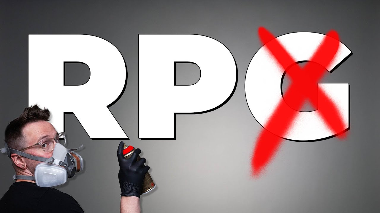 YouTube post by @Miniac for Humble Bundle. Caption reads: Role Playing Games Made NO Sense, Until This....