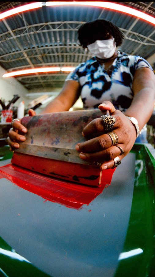 Instagram post by @bobbyrogers_ for Red Wing Heritage. Caption reads: New work for JXTA x RED WING — an educational....