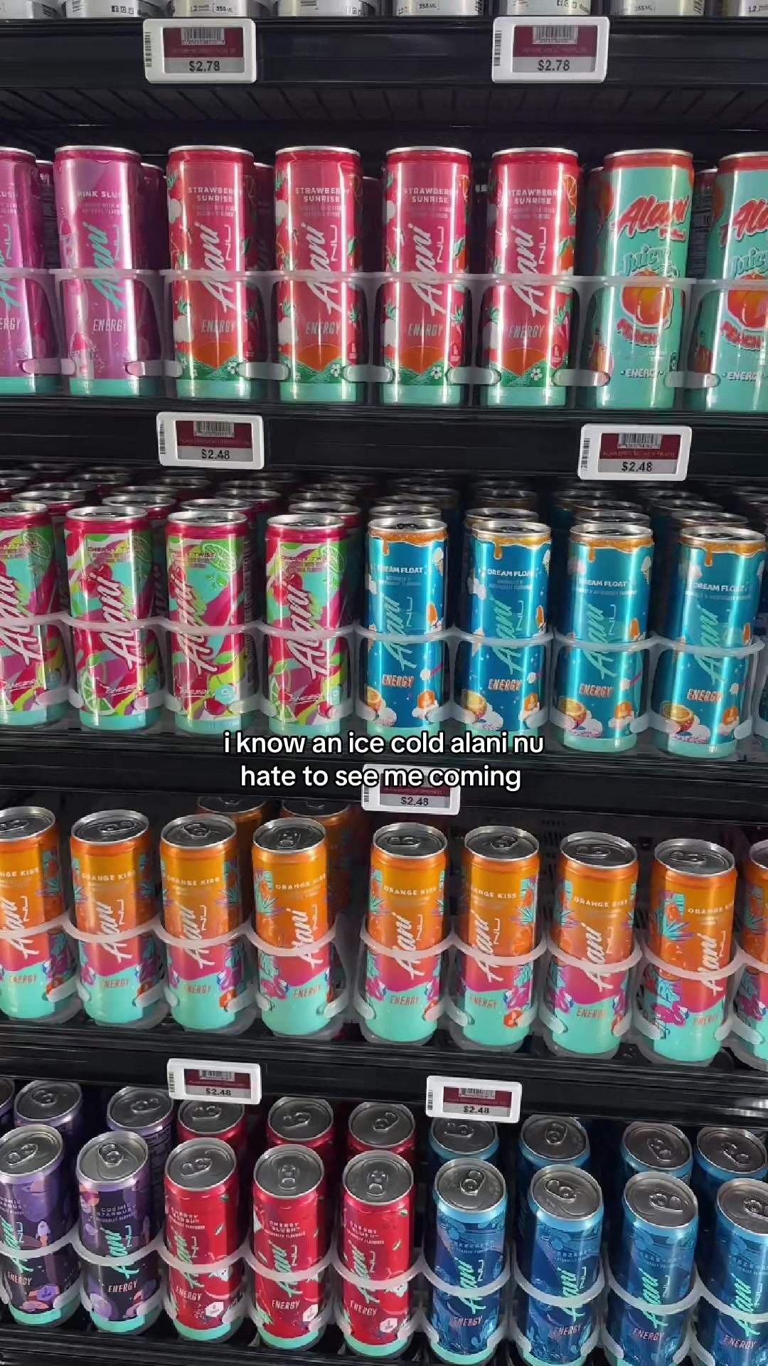 TikTok post by @alaniambassadors for Alani Nutrition. Caption reads: [...] #alaninu @lanie kristin @Alani Nutrition.