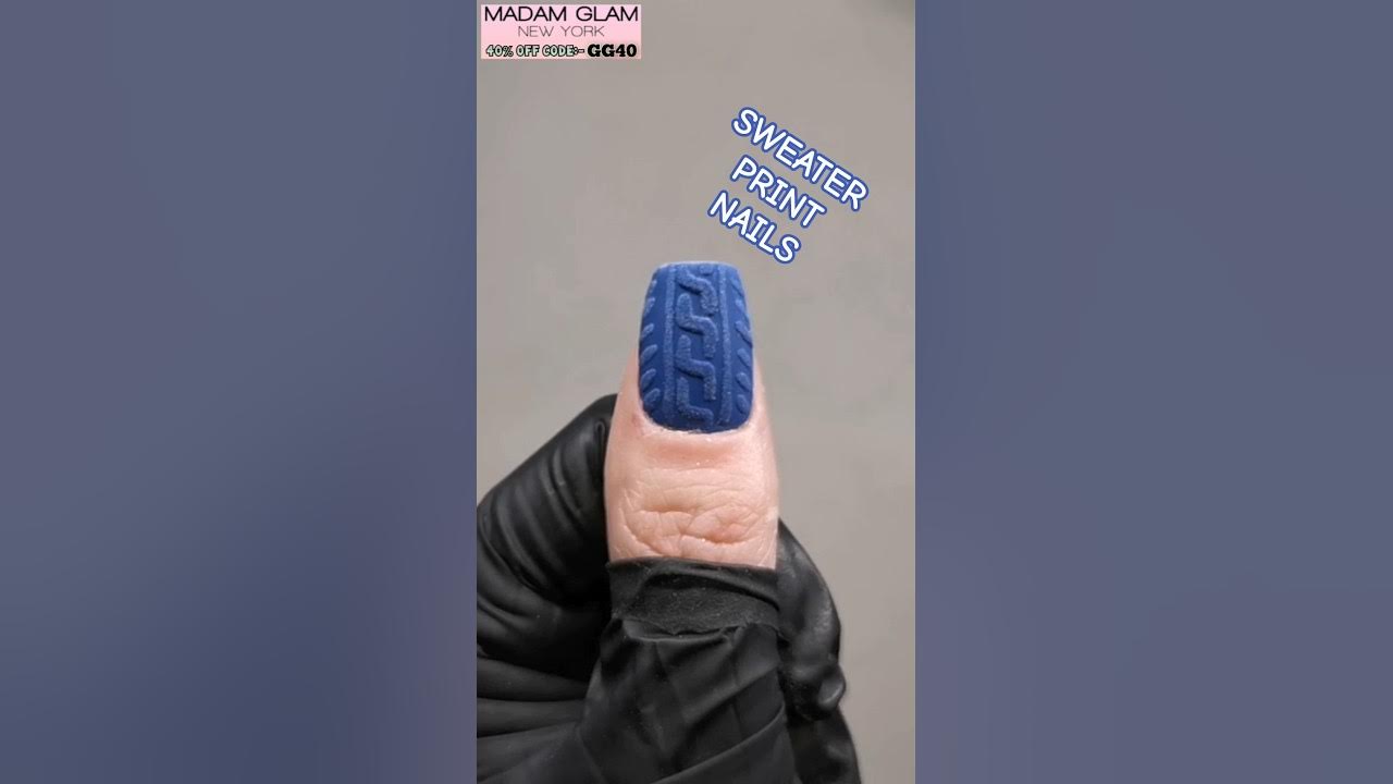 YouTube post by @NAILSWITHGG for Madam Glam. Caption reads: [...] Winter nail art design, Ft.....