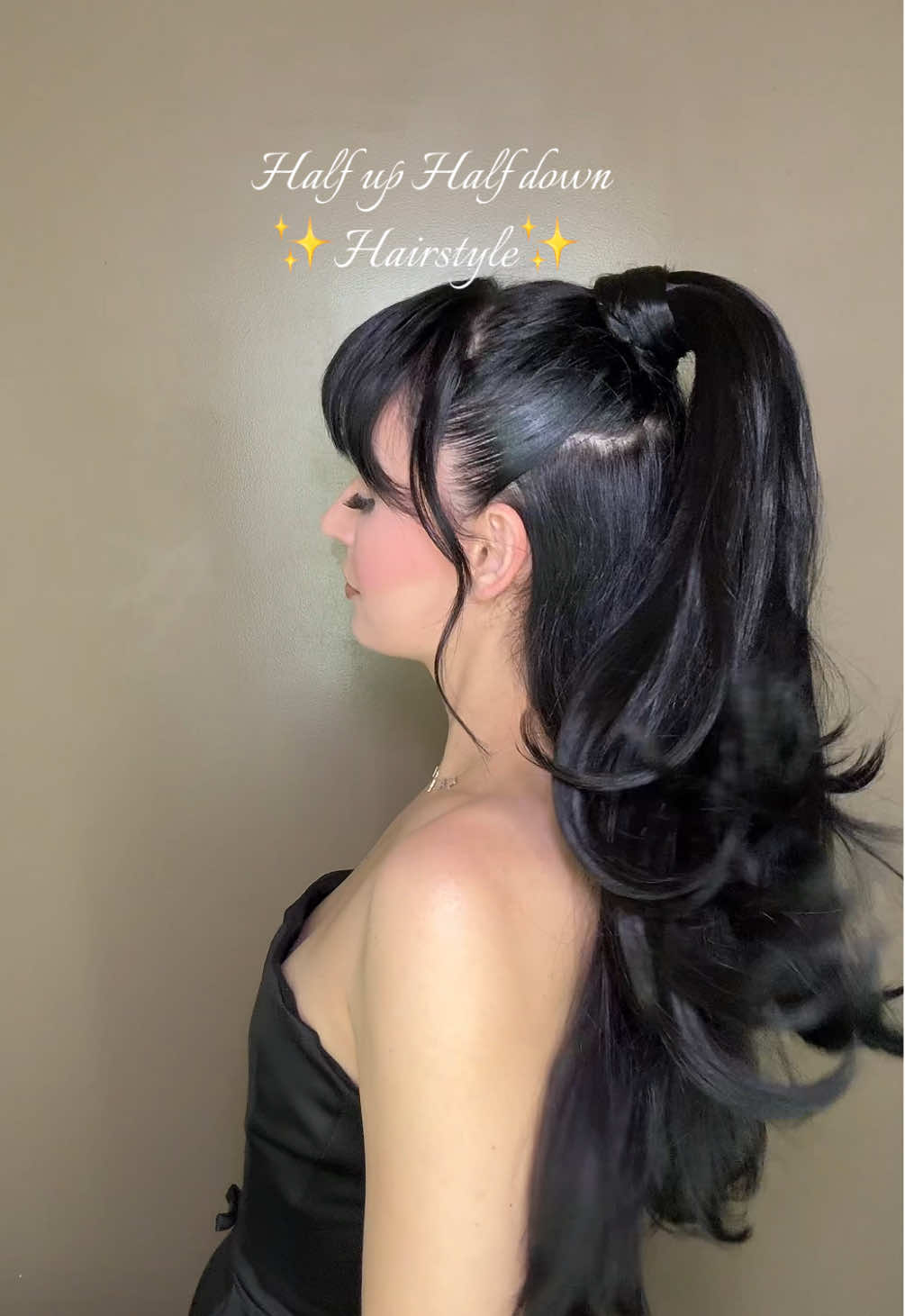 TikTok post by @hayleejoe for Insert Name Here. Caption reads: Featuring Dove Ponytail extension✨ @INH HAIR....