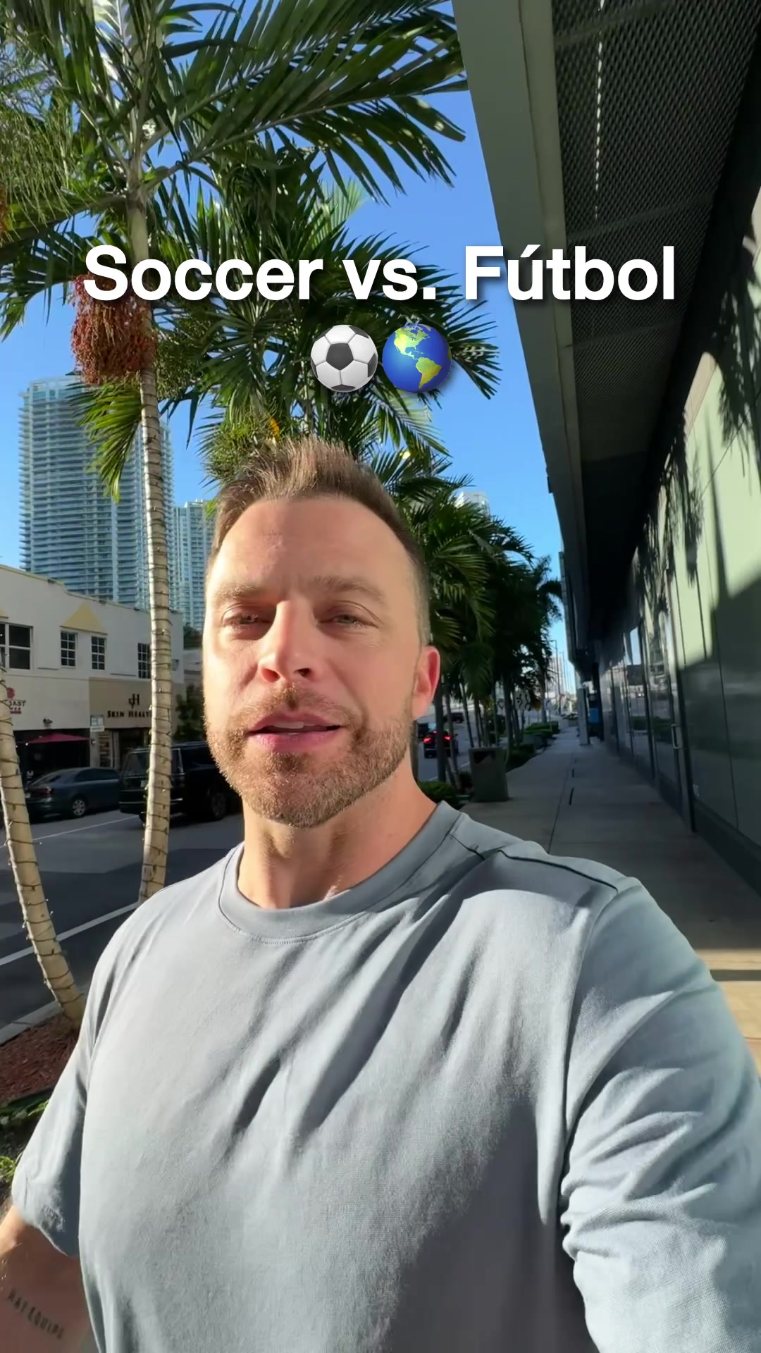 TikTok post by @eldustinluke for Peacock TV. Caption reads: #ad Fútbol is meant to be experienced in Spanish.....