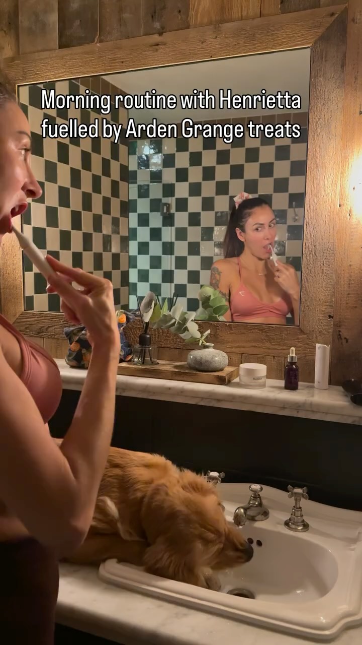 Instagram post by @hugoandursula for Arden Grange. Caption reads: Mornings here: teeth brushed, breakfast made, and....