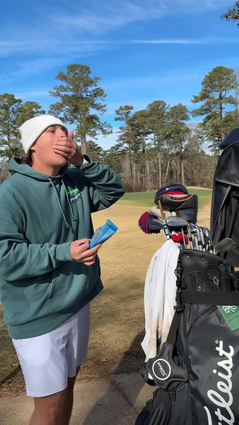 Instagram post by @jakedezgolf for Smackin' Sunflower Seeds. Caption reads: if I’m golfin’ I got @smackinsunflowerseeds with....