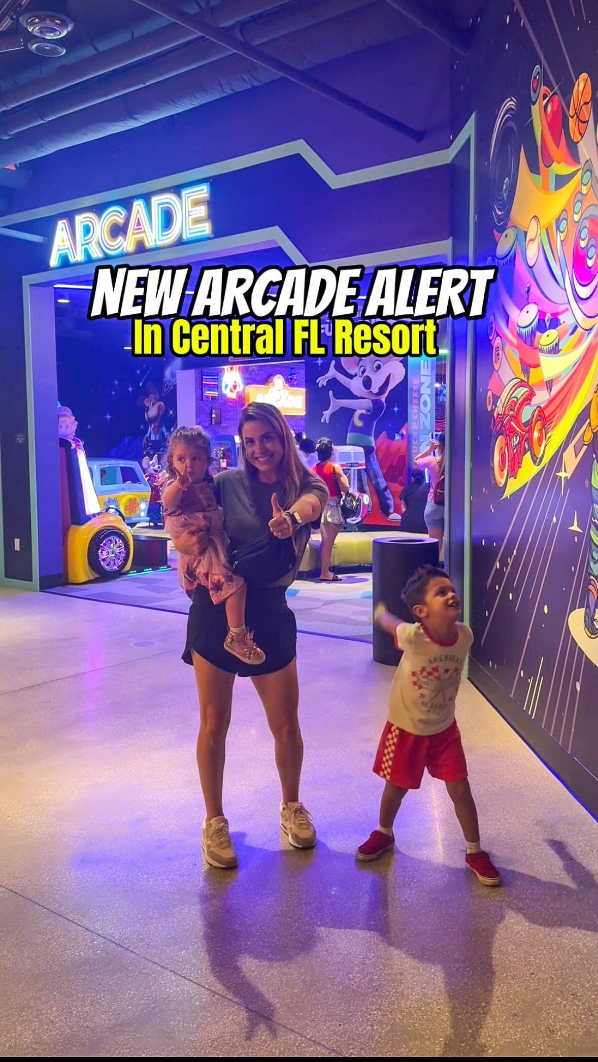 Instagram post by @cheatdayorl for Chuck E. Cheese. Caption reads: There’s a BRAND NEW arcade designed by....