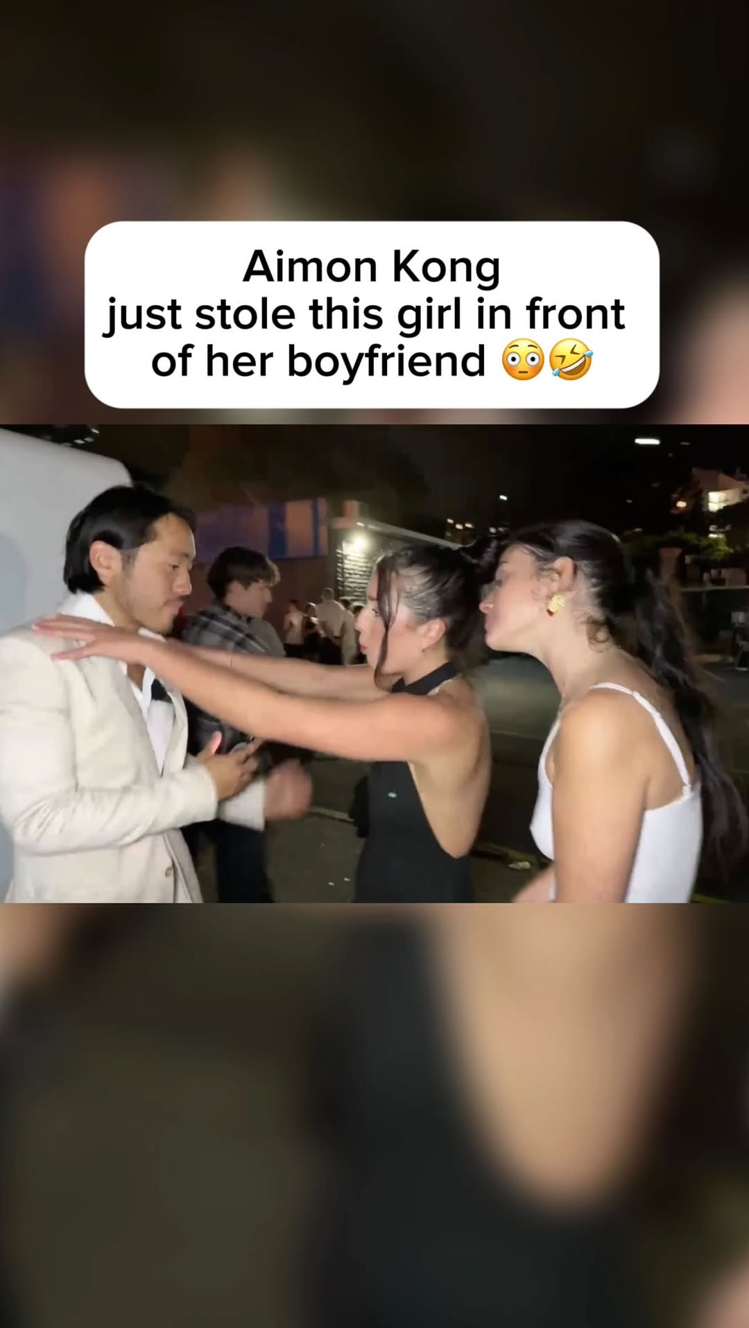 Instagram post by @aimonkong for Kick. Caption reads: Aimon Kong just stole this girl in front of her....