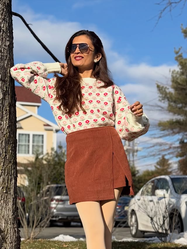 Instagram post by @swatighadwaje10 for Cicybell. Caption reads: [...] Work Fall Short Skirts Link 🔗: @cicybell.us....
